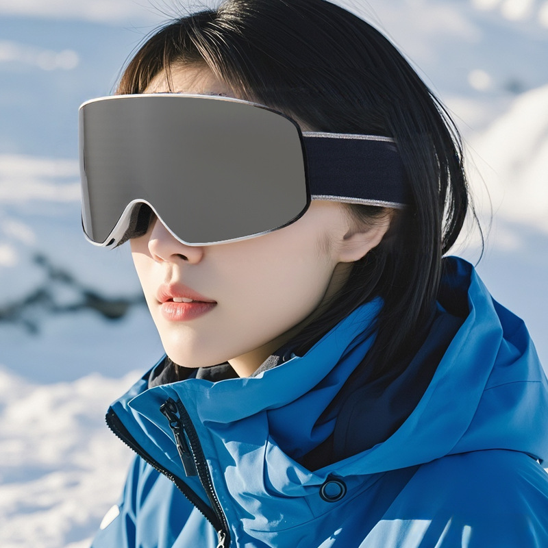 Custom Professional Wide-View Ski & Snowboard Goggles with Anti-Fog UV400 Mirrored Double Layer Lens Winter Sports Snow Eyewear Factory China