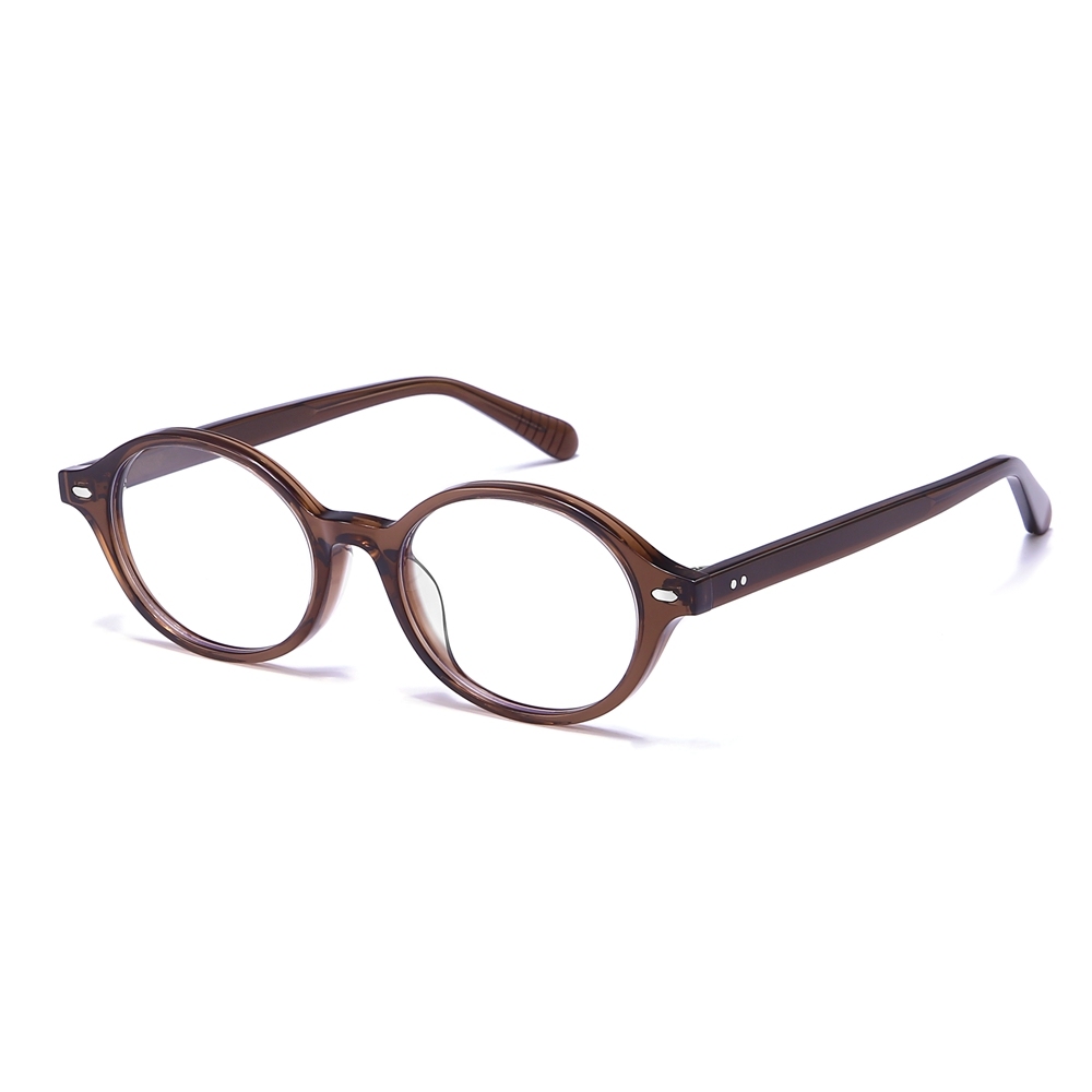 Ready Made Handcrafted Acetate Saddle Bridge Optical Frames Retro Oval Artistic Eyeglasses Intellectual Prescription Glasses Manufacturer China