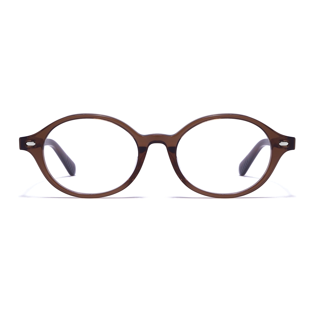 Ready Made Handcrafted Acetate Saddle Bridge Optical Frames Retro Oval Artistic Eyeglasses Intellectual Prescription Glasses Manufacturer China