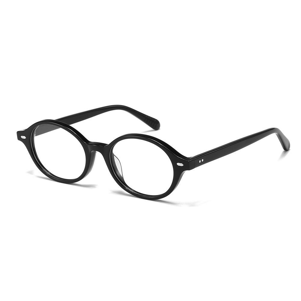 Ready Made Handcrafted Acetate Saddle Bridge Optical Frames Retro Oval Artistic Eyeglasses Intellectual Prescription Glasses Manufacturer China