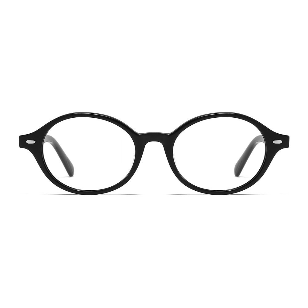Ready Made Handcrafted Acetate Saddle Bridge Optical Frames Retro Oval Artistic Eyeglasses Intellectual Prescription Glasses Manufacturer China