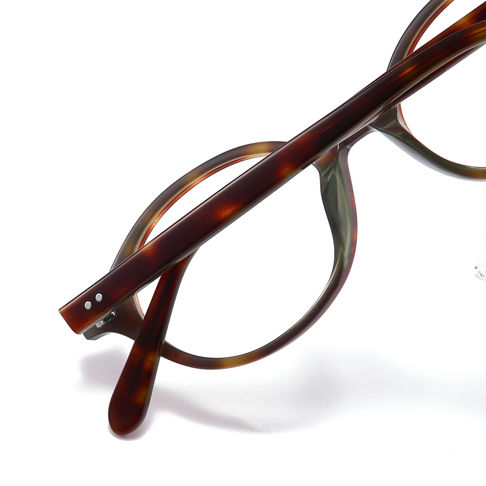 Ready Made Handcrafted Acetate Saddle Bridge Optical Frames Retro Oval Artistic Eyeglasses Intellectual Prescription Glasses Manufacturer China