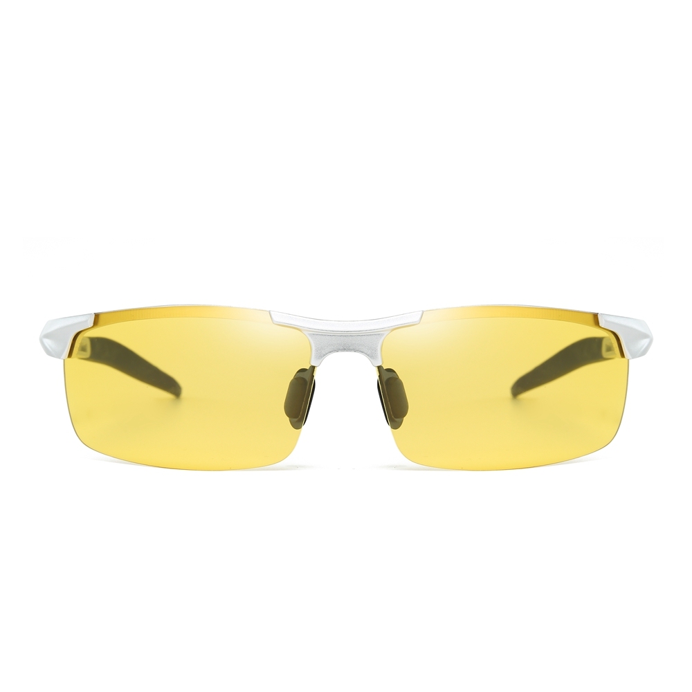 Customizable Aluminum Sports Night Vision Glasses for Bike Riding Anti-glare Nighttime with Yellow Lens Low Light Shooting Glasses