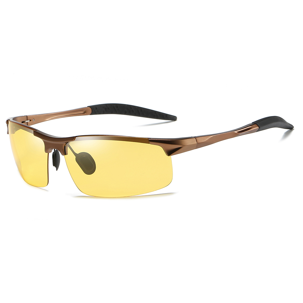 Customizable Aluminum Sports Night Vision Glasses for Bike Riding Anti-glare Nighttime with Yellow Lens Low Light Shooting Glasses