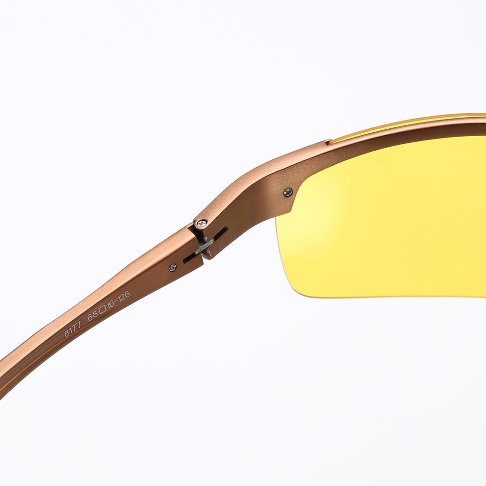 Customizable Aluminum Sports Night Vision Glasses for Bike Riding Anti-glare Nighttime with Yellow Lens Low Light Shooting Glasses