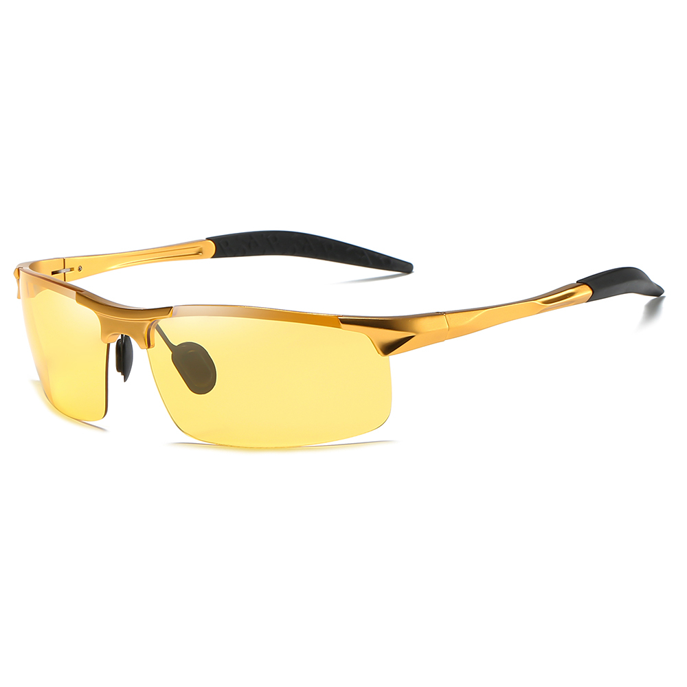 Customizable Aluminum Sports Night Vision Glasses for Bike Riding Anti-glare Nighttime with Yellow Lens Low Light Shooting Glasses
