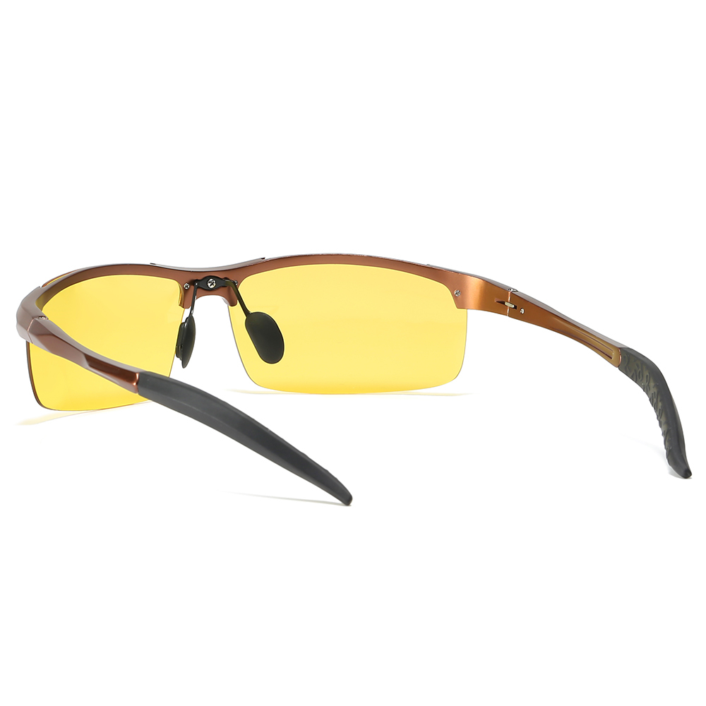 Customizable Aluminum Sports Night Vision Glasses for Bike Riding Anti-glare Nighttime with Yellow Lens Low Light Shooting Glasses