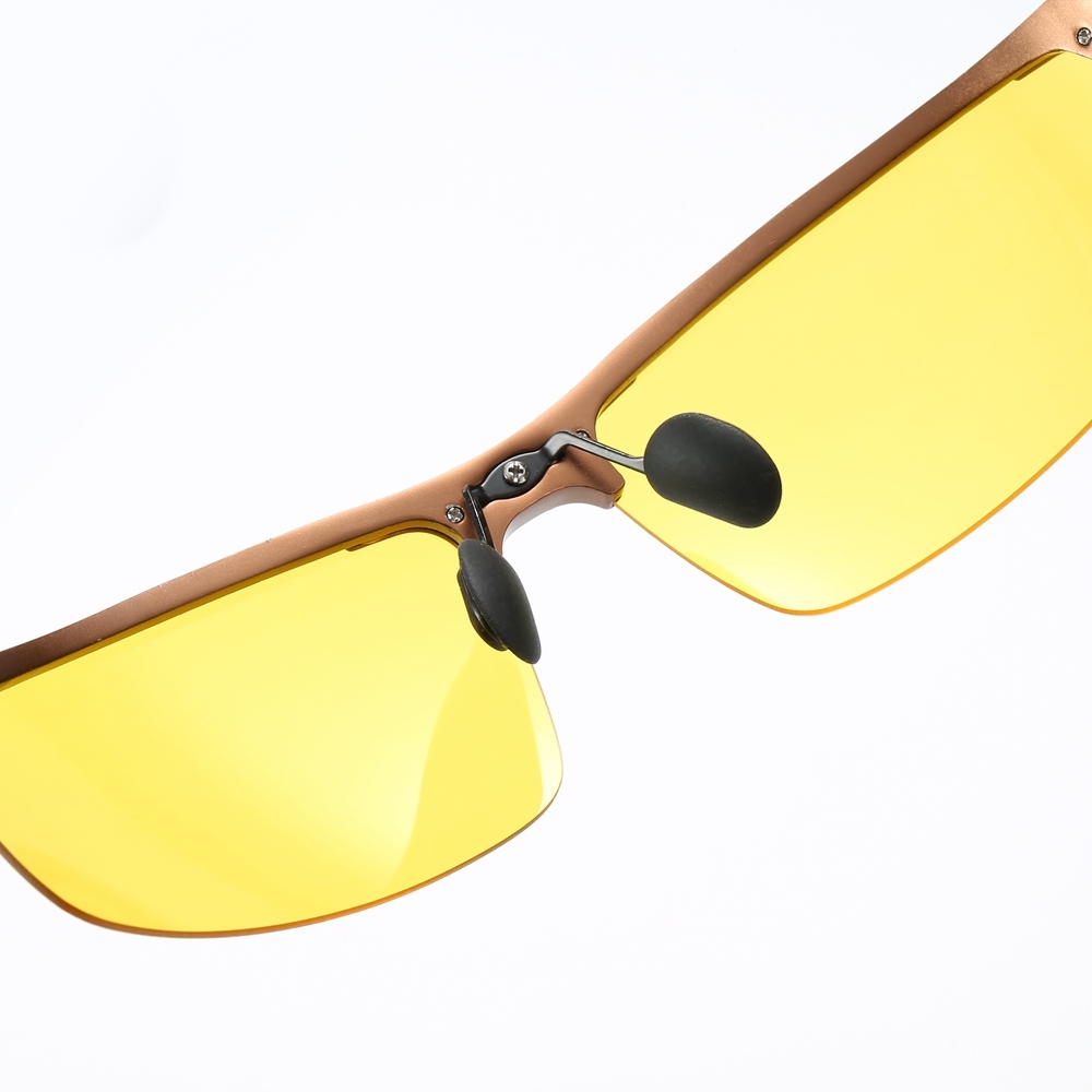 Customizable Aluminum Sports Night Vision Glasses for Bike Riding Anti-glare Nighttime with Yellow Lens Low Light Shooting Glasses