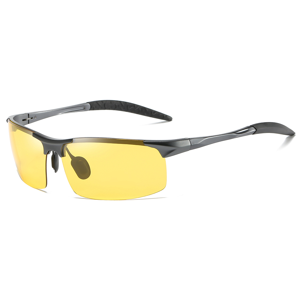 Customizable Aluminum Sports Night Vision Glasses for Bike Riding Anti-glare Nighttime with Yellow Lens Low Light Shooting Glasses