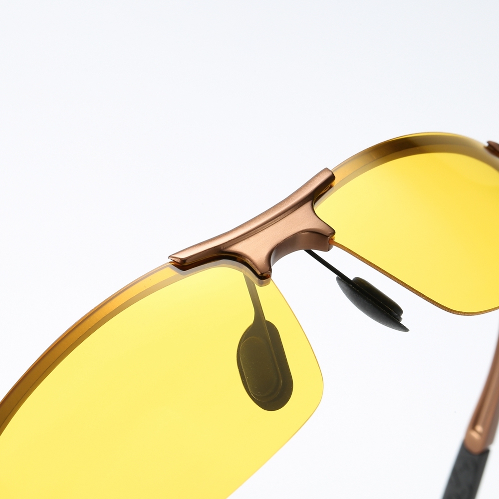 Customizable Aluminum Sports Night Vision Glasses for Bike Riding Anti-glare Nighttime with Yellow Lens Low Light Shooting Glasses
