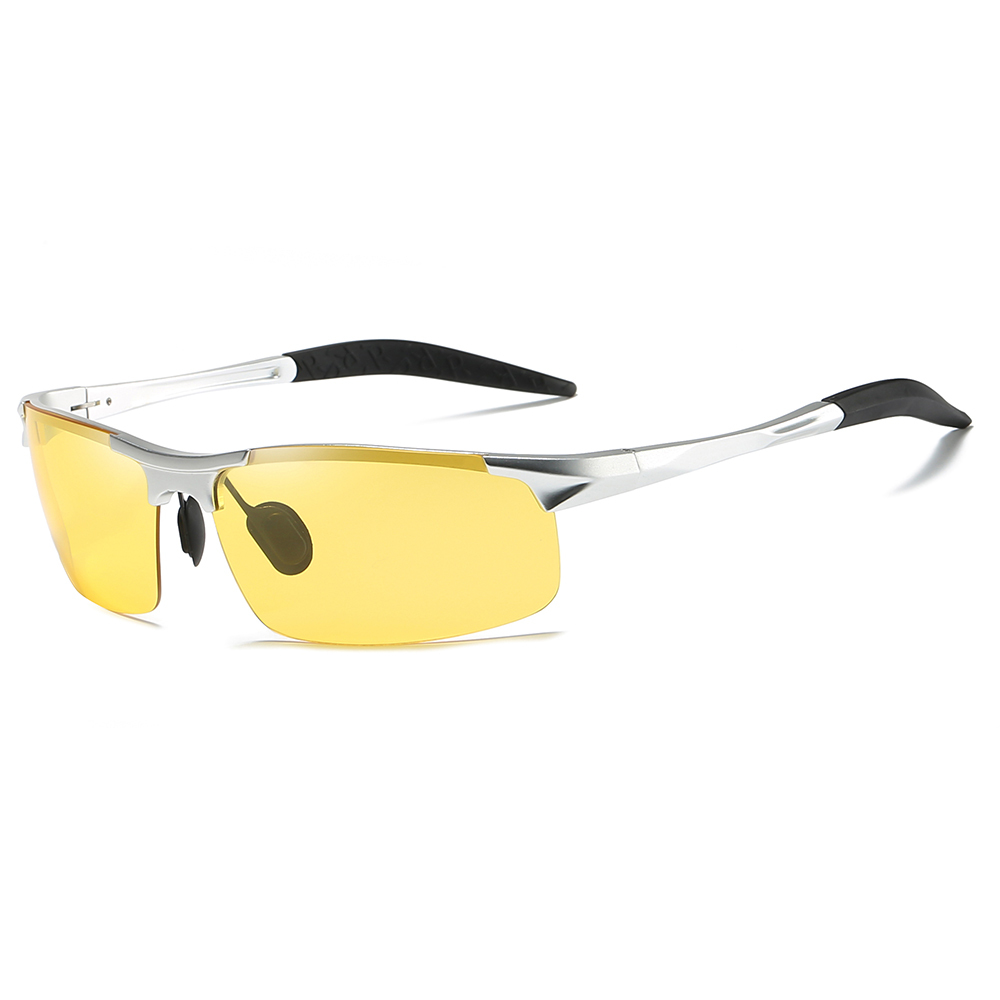 Customizable Aluminum Sports Night Vision Glasses for Bike Riding Anti-glare Nighttime with Yellow Lens Low Light Shooting Glasses