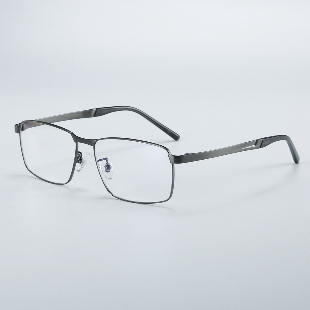Custom Beta Titanium Matte Finish Full-Rim Rectangular Eyeglasses for Men Traditional Business Formal Glasses Frames Manufacturer China