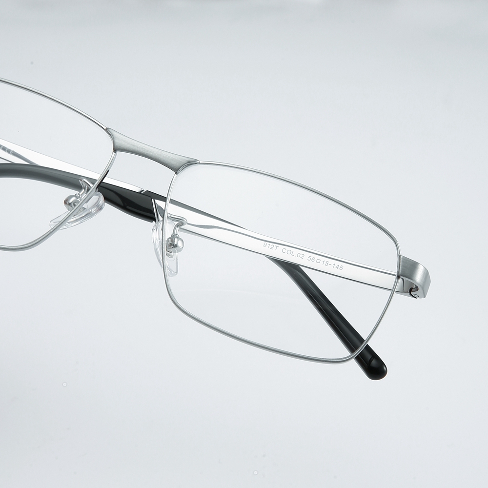 Custom Beta Titanium Matte Finish Full-Rim Rectangular Eyeglasses for Men Traditional Business Formal Glasses Frames Manufacturer China