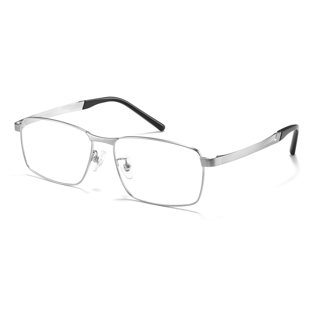 Custom Beta Titanium Matte Finish Full-Rim Rectangular Eyeglasses for Men Traditional Business Formal Glasses Frames Manufacturer China