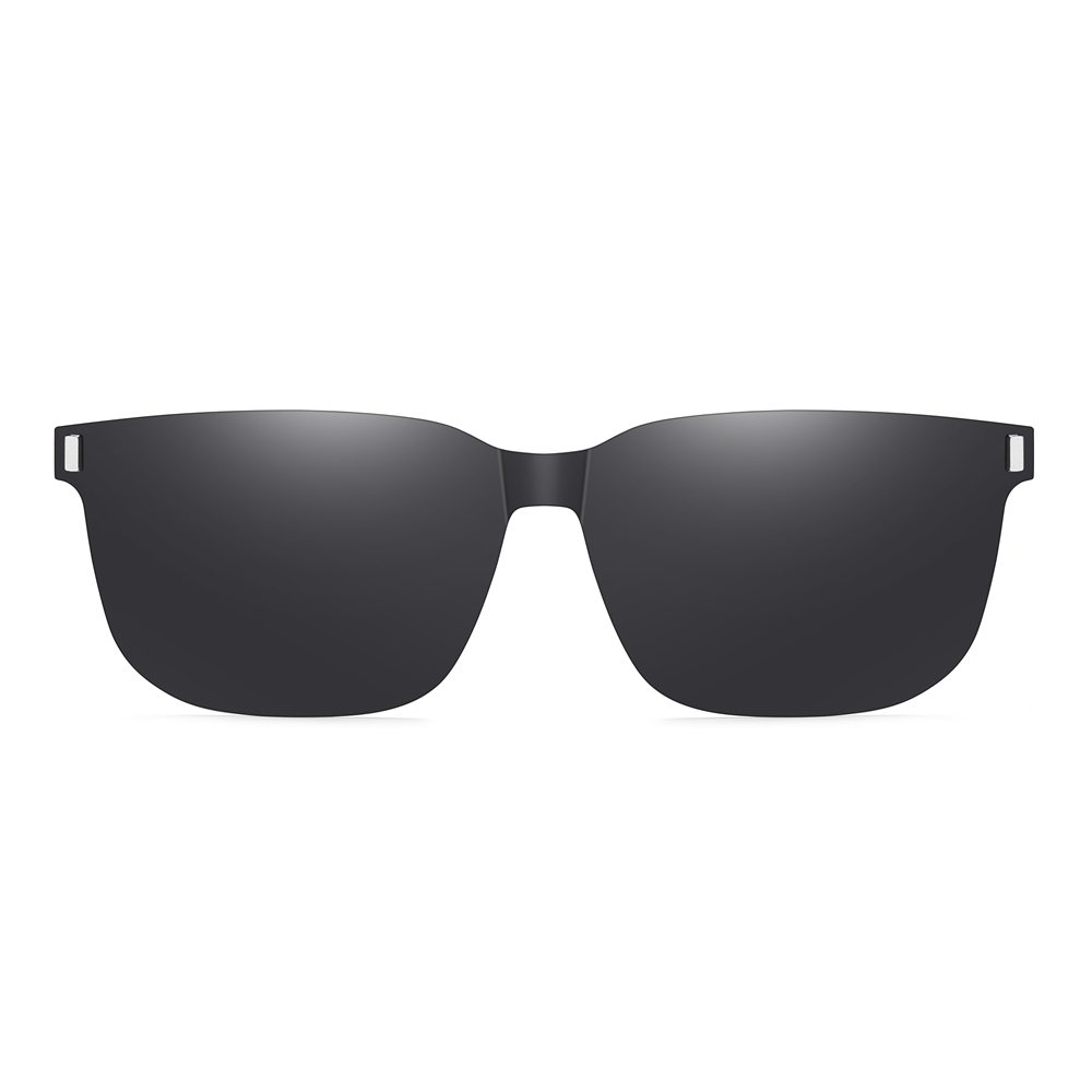 Custom Unisex Rectangular Magnetic Clip-On Glasses Set with Detachable Polarized Sunglasses Over Prescription Eyeglass Frames Wholesale China