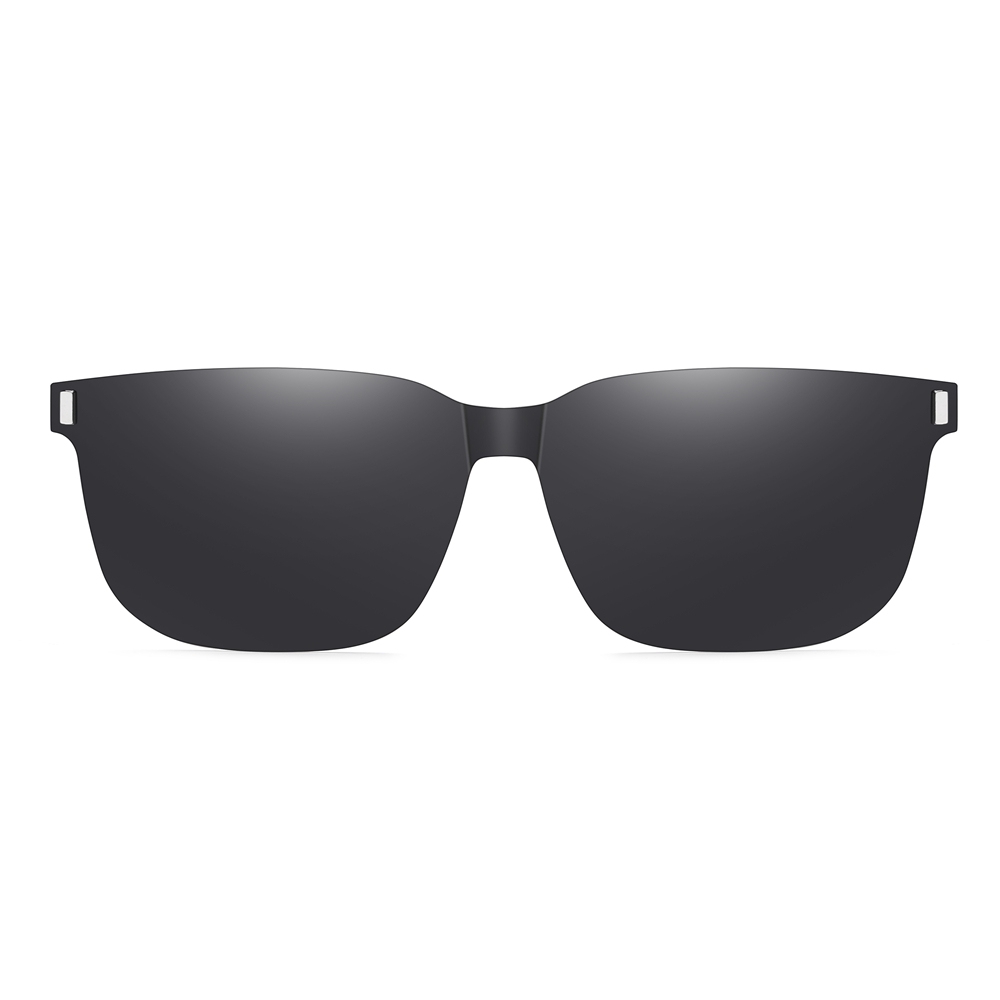 Custom Unisex Rectangular Magnetic Clip-On Glasses Set with Detachable Polarized Sunglasses Over Prescription Eyeglass Frames Wholesale China