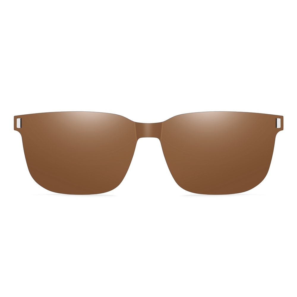 Custom Unisex Rectangular Magnetic Clip-On Glasses Set with Detachable Polarized Sunglasses Over Prescription Eyeglass Frames Wholesale China