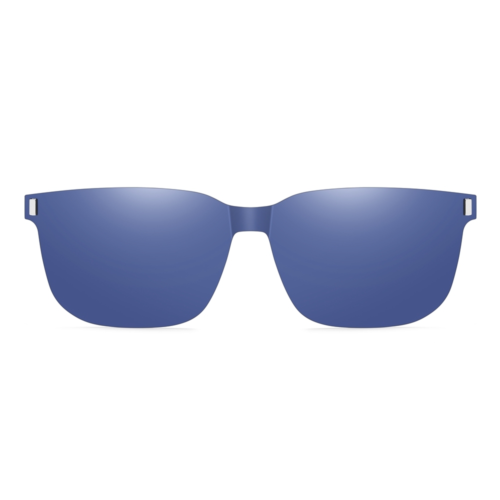 Custom Unisex Rectangular Magnetic Clip-On Glasses Set with Detachable Polarized Sunglasses Over Prescription Eyeglass Frames Wholesale China