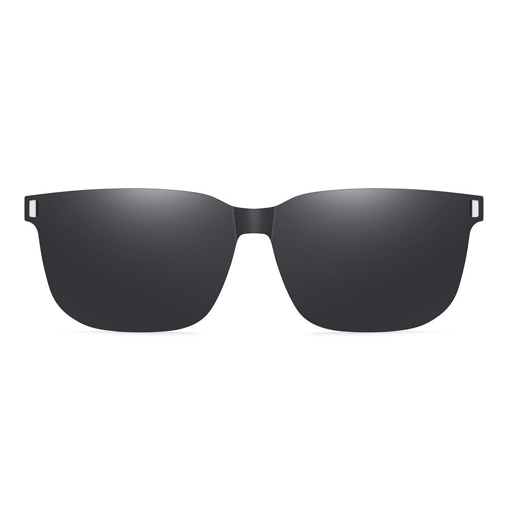 Custom Unisex Rectangular Magnetic Clip-On Glasses Set with Detachable Polarized Sunglasses Over Prescription Eyeglass Frames Wholesale China