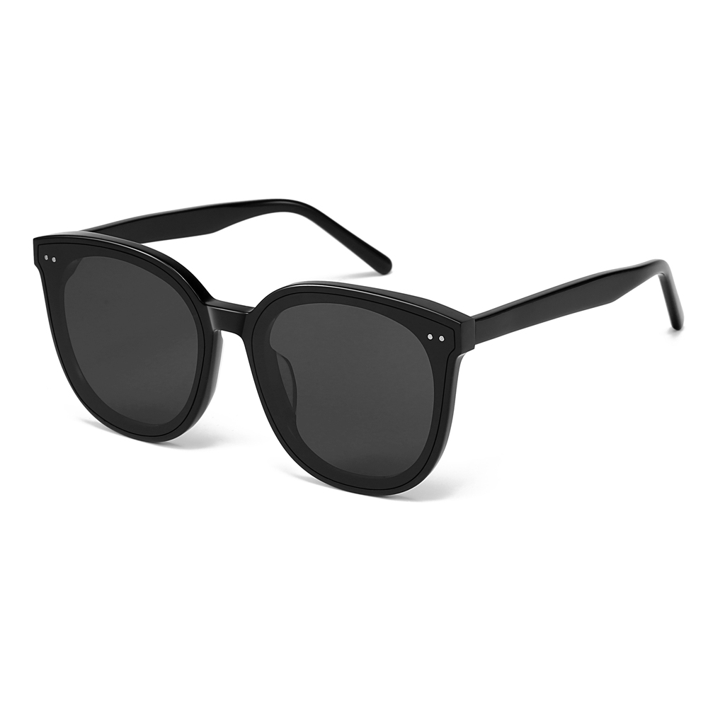 Custom Men's Glossy Black Oversized Round Acetate Sunglasses GM Solo High Fashion Shades for Women Luxury Designer Eyewear Manufacturer China
