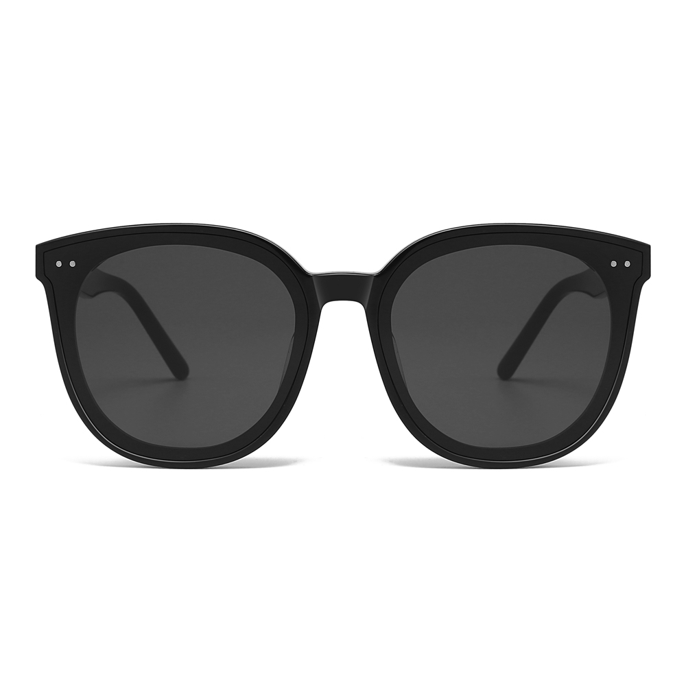 Custom Men's Glossy Black Oversized Round Acetate Sunglasses GM Solo High Fashion Shades for Women Luxury Designer Eyewear Manufacturer China