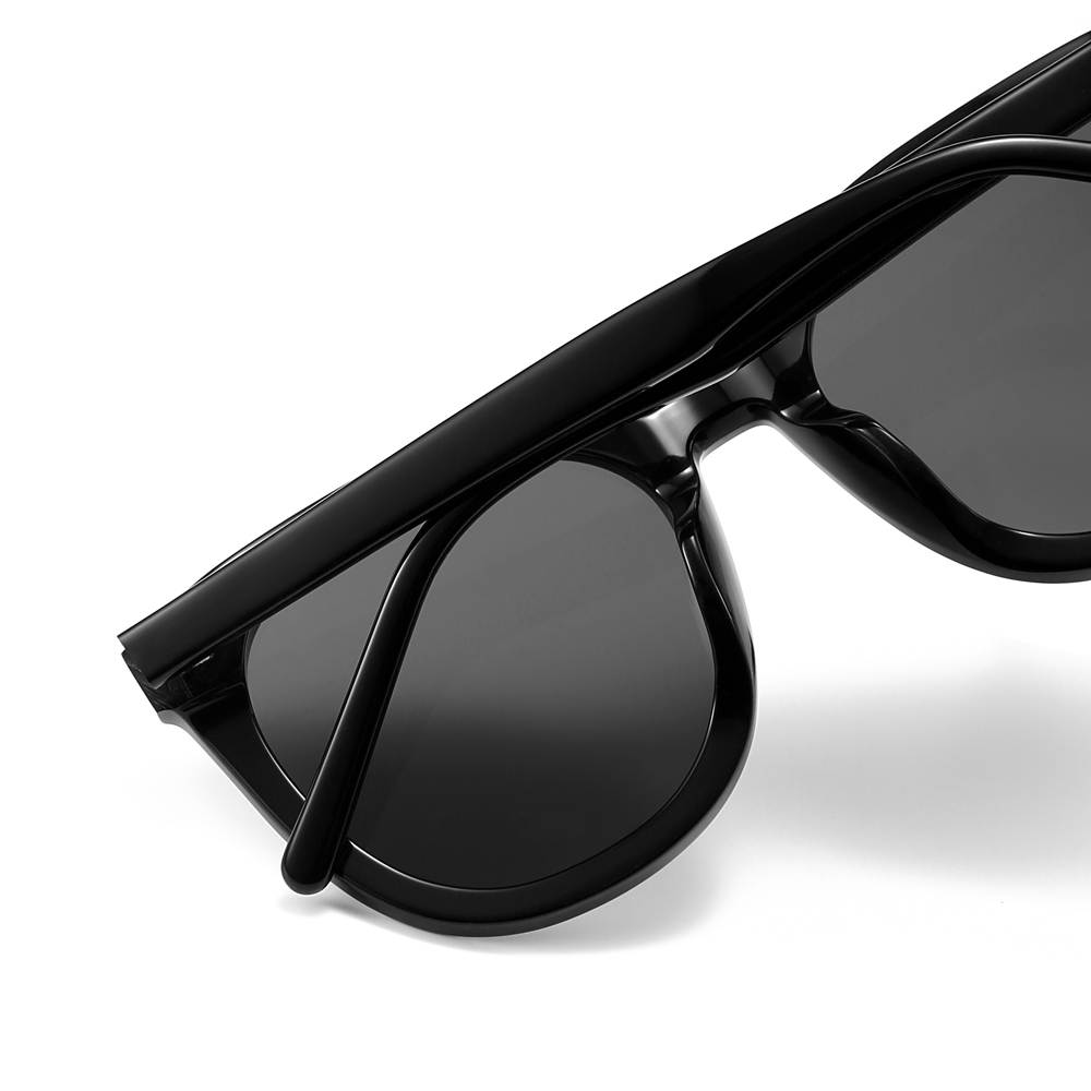 Custom Men's Glossy Black Oversized Round Acetate Sunglasses GM Solo High Fashion Shades for Women Luxury Designer Eyewear Manufacturer China