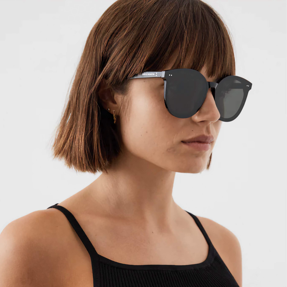 Custom Men's Glossy Black Oversized Round Acetate Sunglasses GM Solo High Fashion Shades for Women Luxury Designer Eyewear Manufacturer China