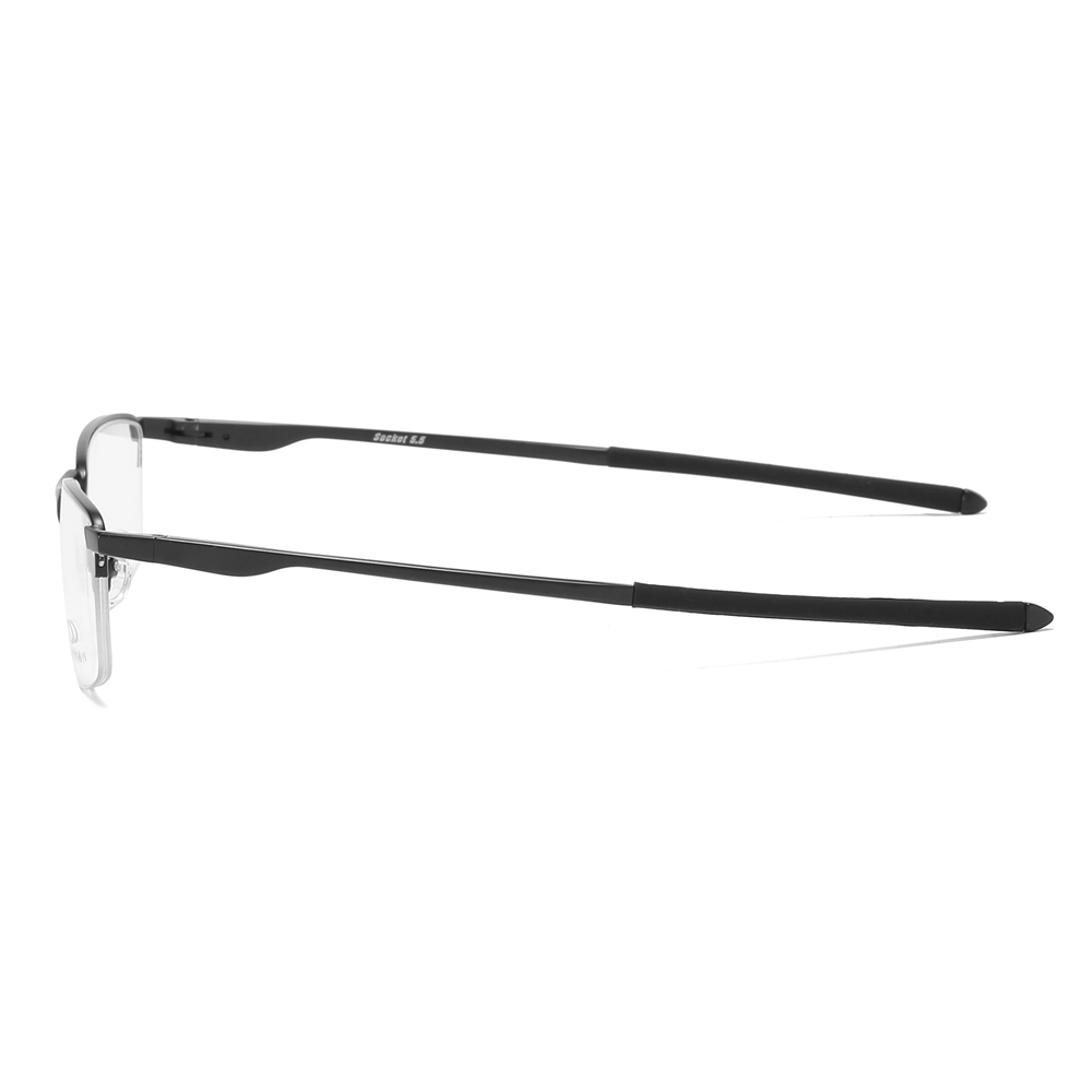 Custom Half Rim Rectangular Metal Glasses Frames Mens Straight Arm Sporty Prescription Eyeglasses for Active Lifestyle Spectacles Manufacturer China