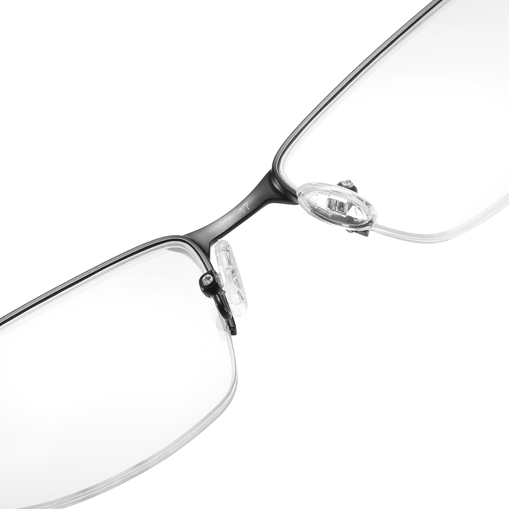 Custom Half Rim Rectangular Metal Glasses Frames Mens Straight Arm Sporty Prescription Eyeglasses for Active Lifestyle Spectacles Manufacturer China