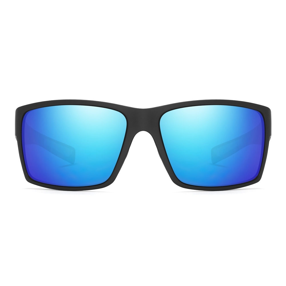Custom Plastic Rectangular Curved Sunglasses for Performance and Active Use Rugged Sporty Wraparound Shades Polarized Fishing Glasses Wholesale