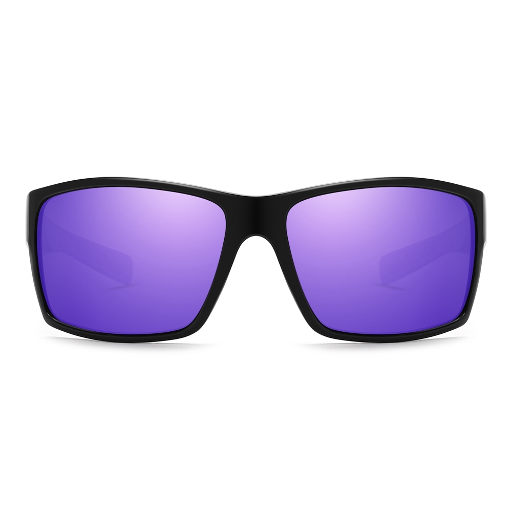 Custom Plastic Rectangular Curved Sunglasses for Performance and Active Use Rugged Sporty Wraparound Shades Polarized Fishing Glasses Wholesale