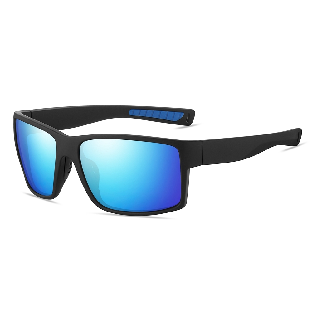 Custom Plastic Rectangular Curved Sunglasses for Performance and Active Use Rugged Sporty Wraparound Shades Polarized Fishing Glasses Wholesale