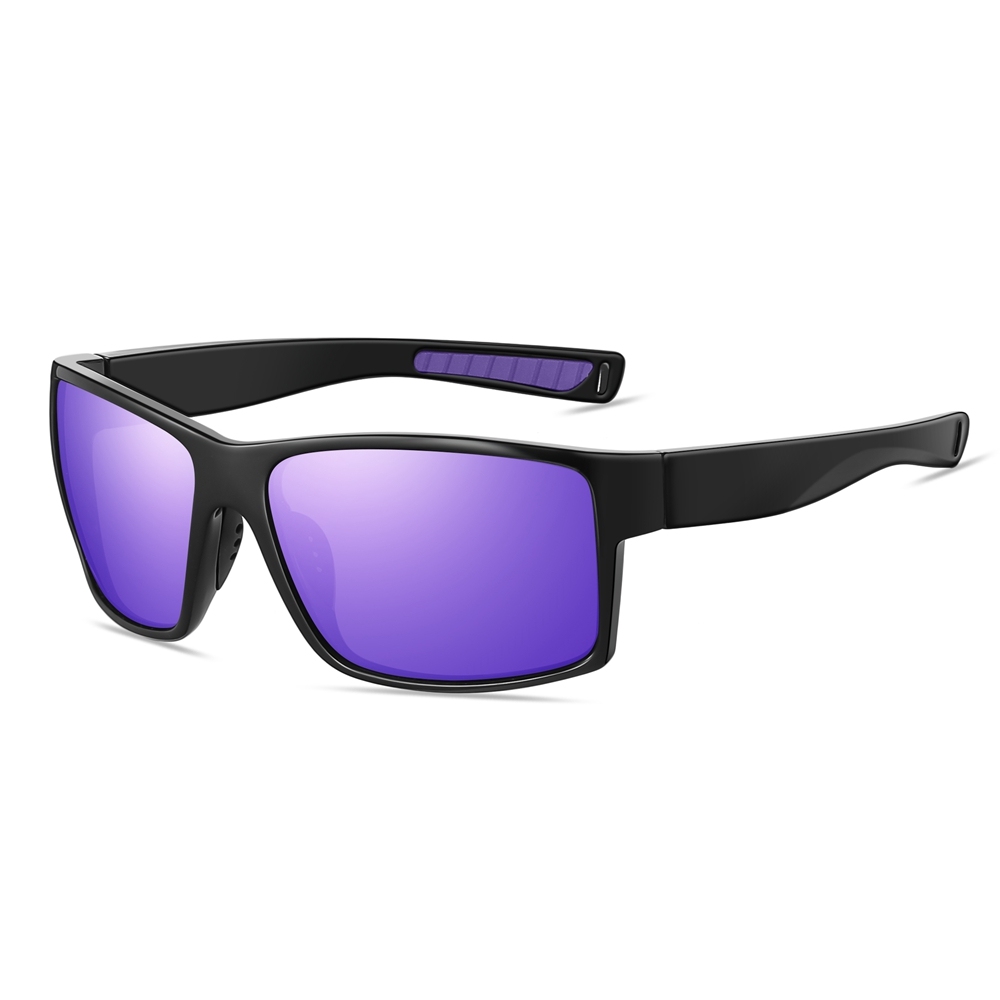 Custom Plastic Rectangular Curved Sunglasses for Performance and Active Use Rugged Sporty Wraparound Shades Polarized Fishing Glasses Wholesale