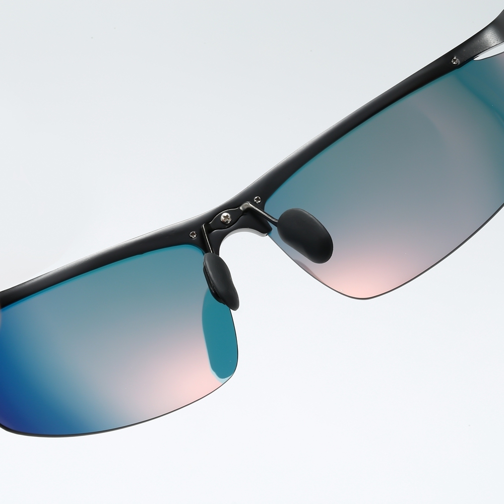 Ready Made Men's Lightweight Outdoor Sport Sunglasses for Mountaineering Good Quality Aluminum Semi-rimless Wrap Polarized Running Glasses
