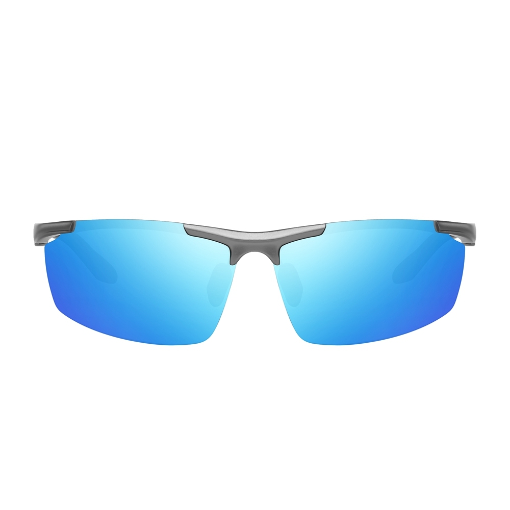 Ready Made Men's Lightweight Outdoor Sport Sunglasses for Mountaineering Good Quality Aluminum Semi-rimless Wrap Polarized Running Glasses