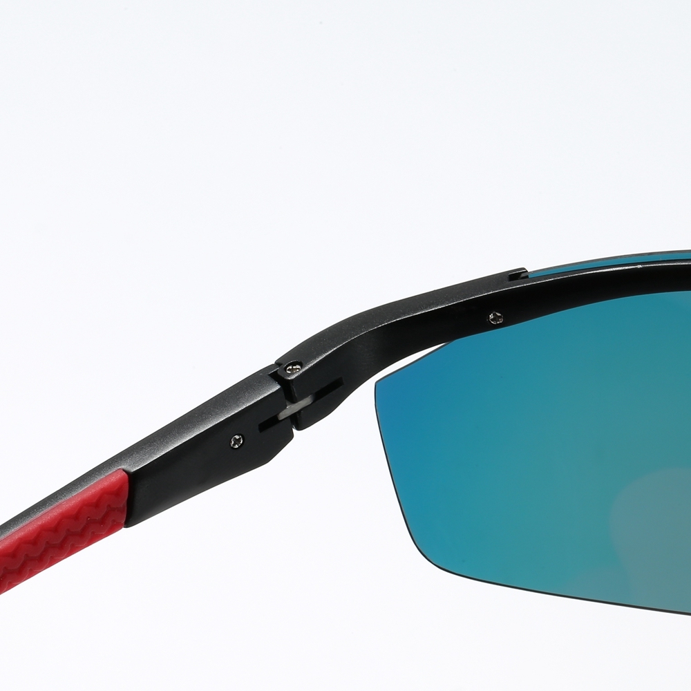 Ready Made Men's Lightweight Outdoor Sport Sunglasses for Mountaineering Good Quality Aluminum Semi-rimless Wrap Polarized Running Glasses