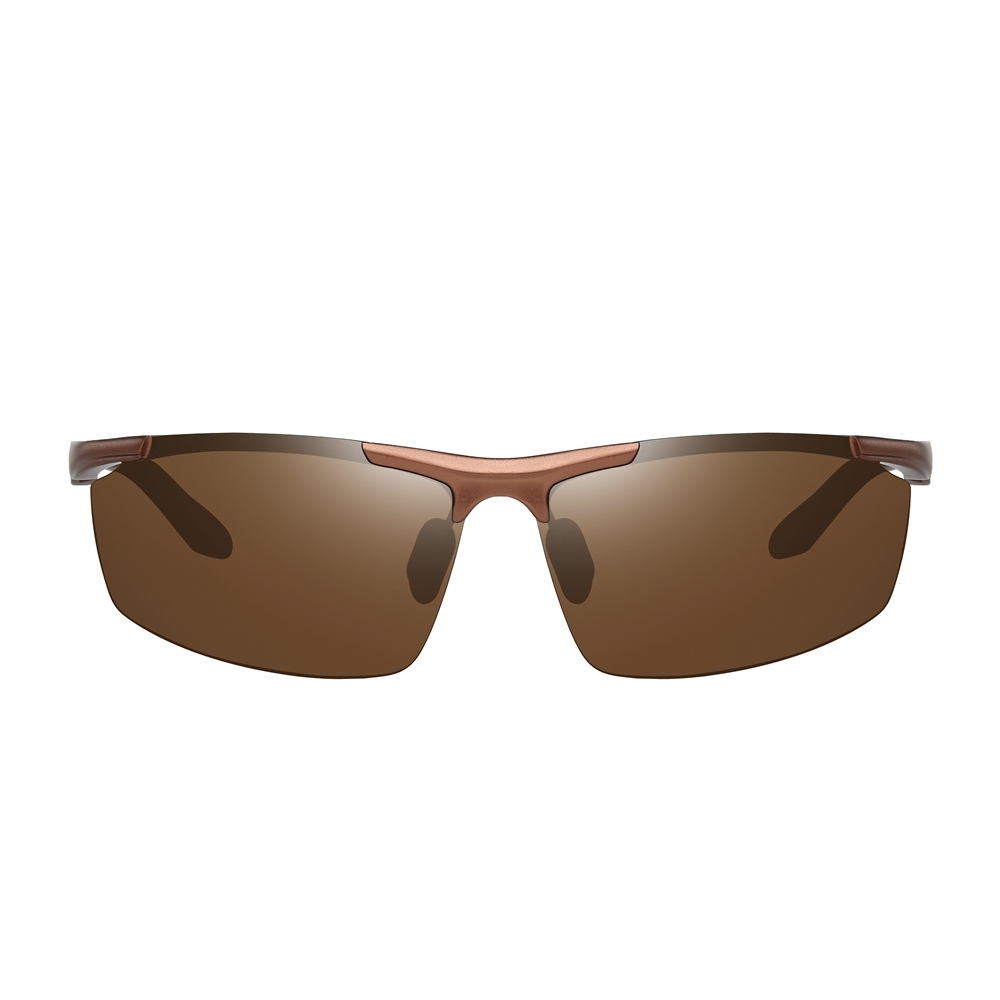 Wholesale Outdoor Sports Sunglasses with Anti Glare Polarized Lens Aluminium Semi-rimless Hiking Glasses High Performance Eyewear Manufacturer China