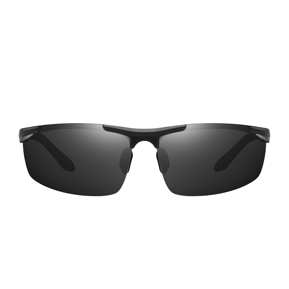 Ready Made Men's Lightweight Outdoor Sport Sunglasses for Mountaineering Good Quality Aluminum Semi-rimless Wrap Polarized Running Glasses