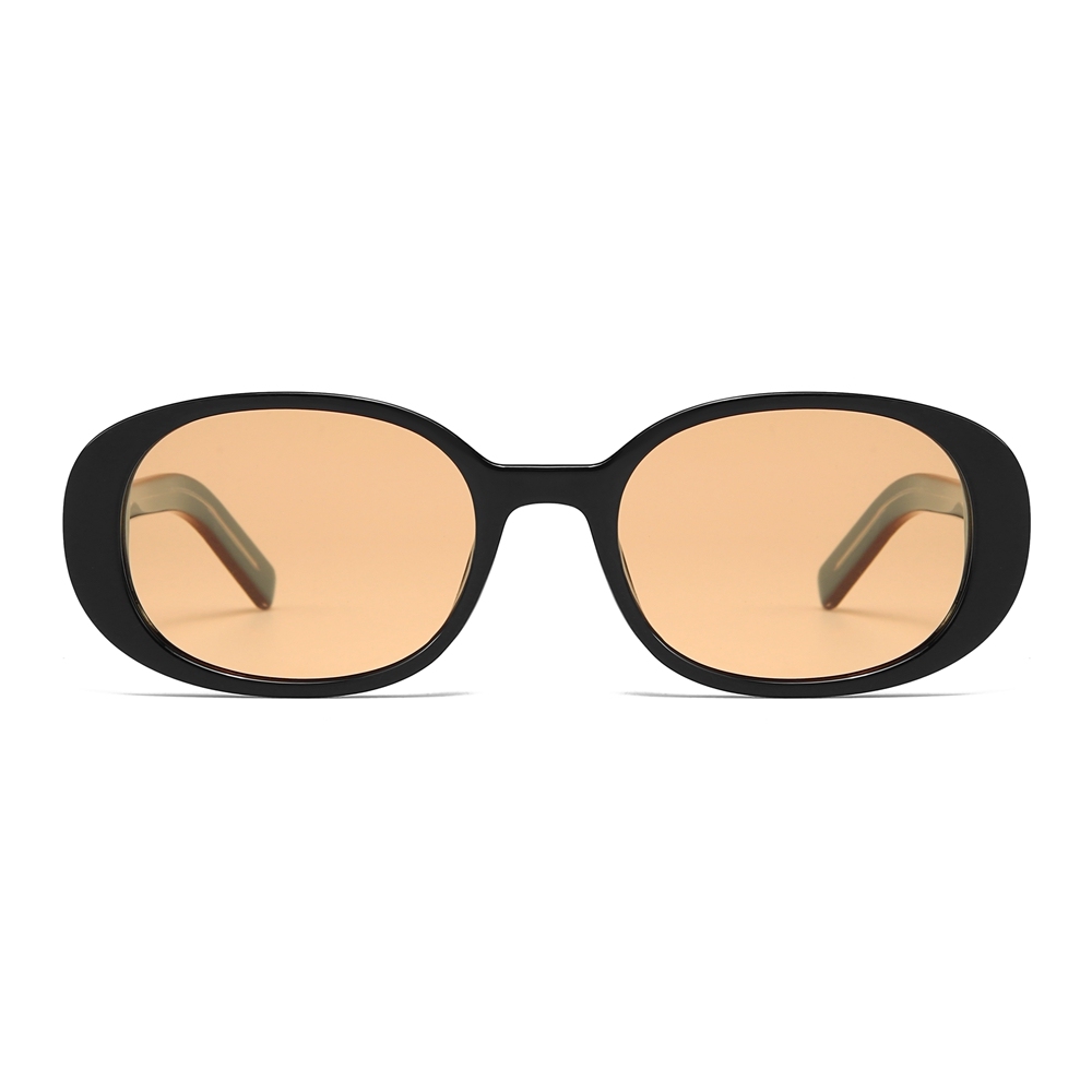 Custom Made Ladies Retro Oval Polarized Shades Small to Medium Acetate Minimalist Designer Sunglasses for Women Chic Eyewear Manufacturer China