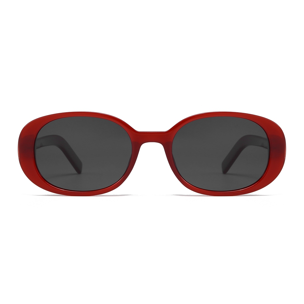 Custom Made Ladies Retro Oval Polarized Shades Small to Medium Acetate Minimalist Designer Sunglasses for Women Chic Eyewear Manufacturer China