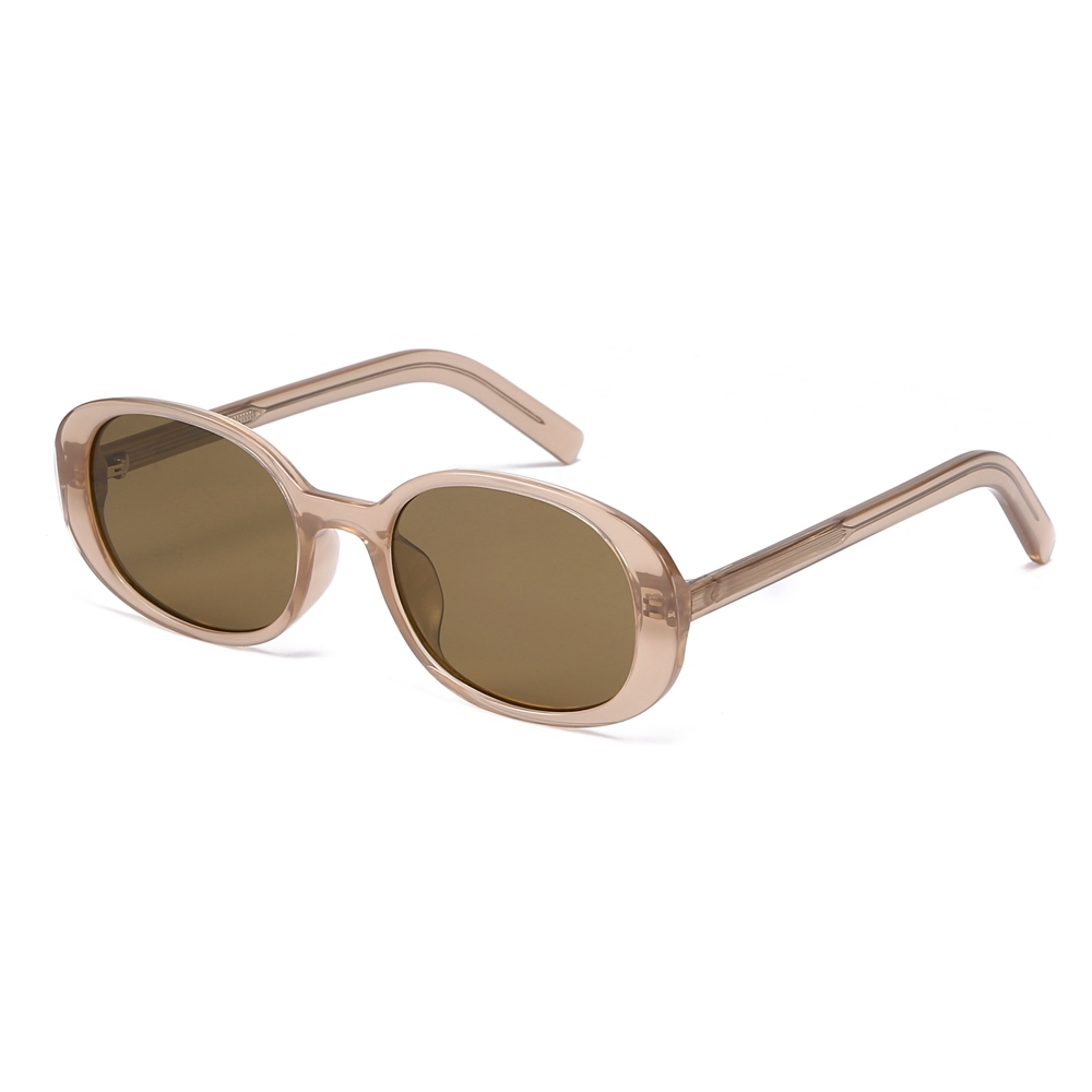 Custom Made Ladies Retro Oval Polarized Shades Small to Medium Acetate Minimalist Designer Sunglasses for Women Chic Eyewear Manufacturer China