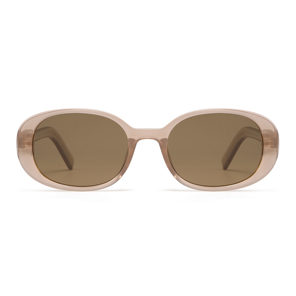Custom Made Ladies Retro Oval Polarized Shades Small to Medium Acetate Minimalist Designer Sunglasses for Women Chic Eyewear Manufacturer China