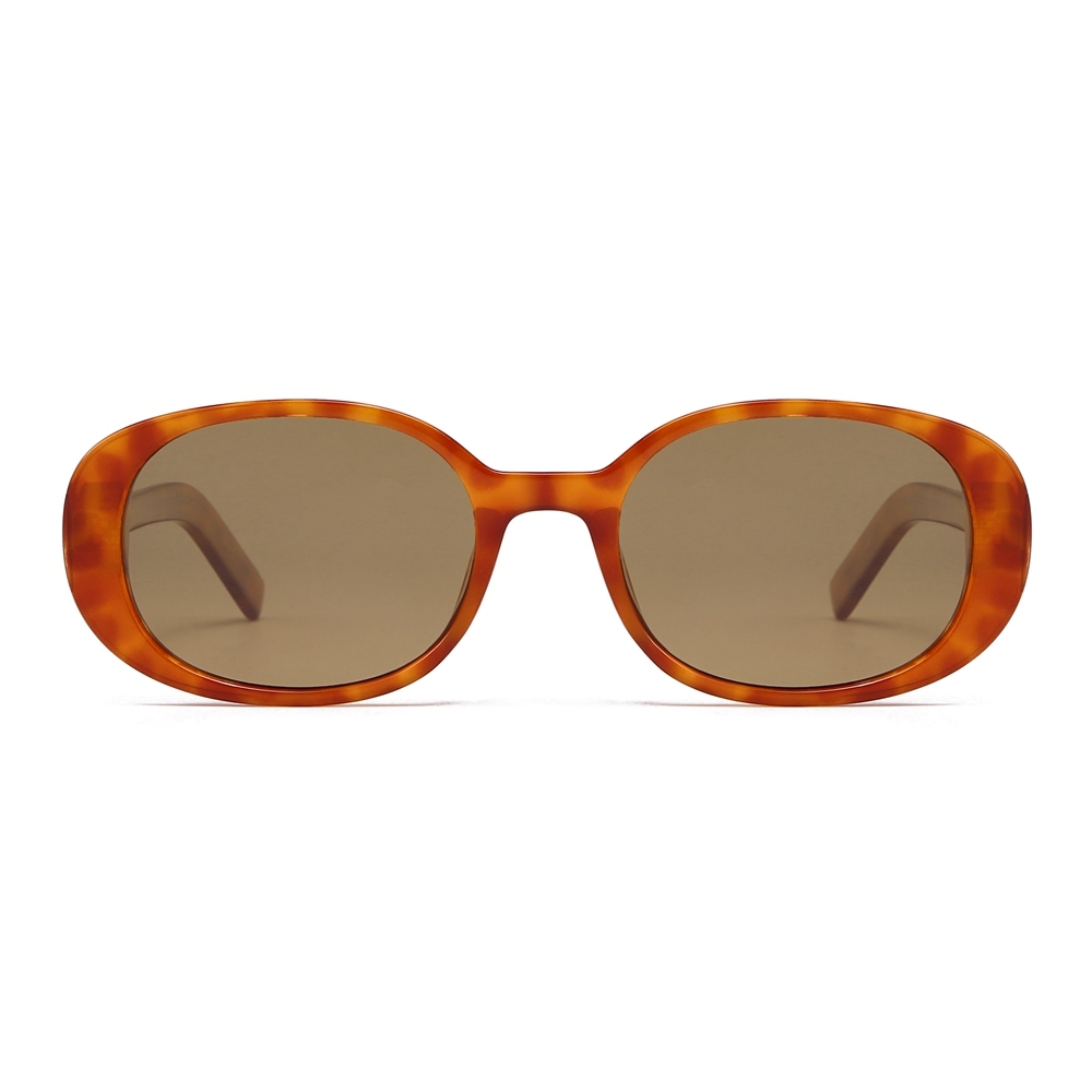 Custom Made Ladies Retro Oval Polarized Shades Small to Medium Acetate Minimalist Designer Sunglasses for Women Chic Eyewear Manufacturer China