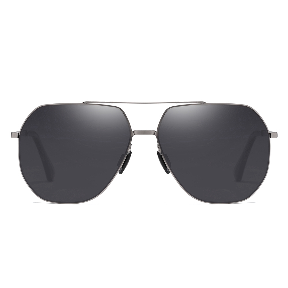 Custom Logo Stainless Steel Navigator Sunglasses for Businessmen Polycarbonate Polarized Lenses Oversized Square Aviator Sunglass Wholesale Online