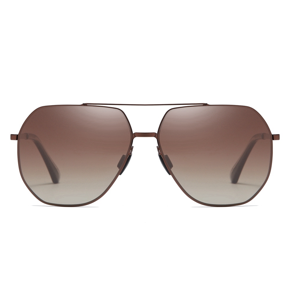 Custom Logo Stainless Steel Navigator Sunglasses for Businessmen Polycarbonate Polarized Lenses Oversized Square Aviator Sunglass Wholesale Online