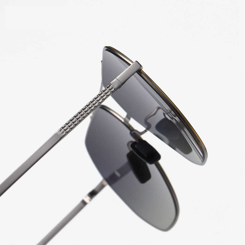 Custom Logo Stainless Steel Navigator Sunglasses for Businessmen Polycarbonate Polarized Lenses Oversized Square Aviator Sunglass Wholesale Online