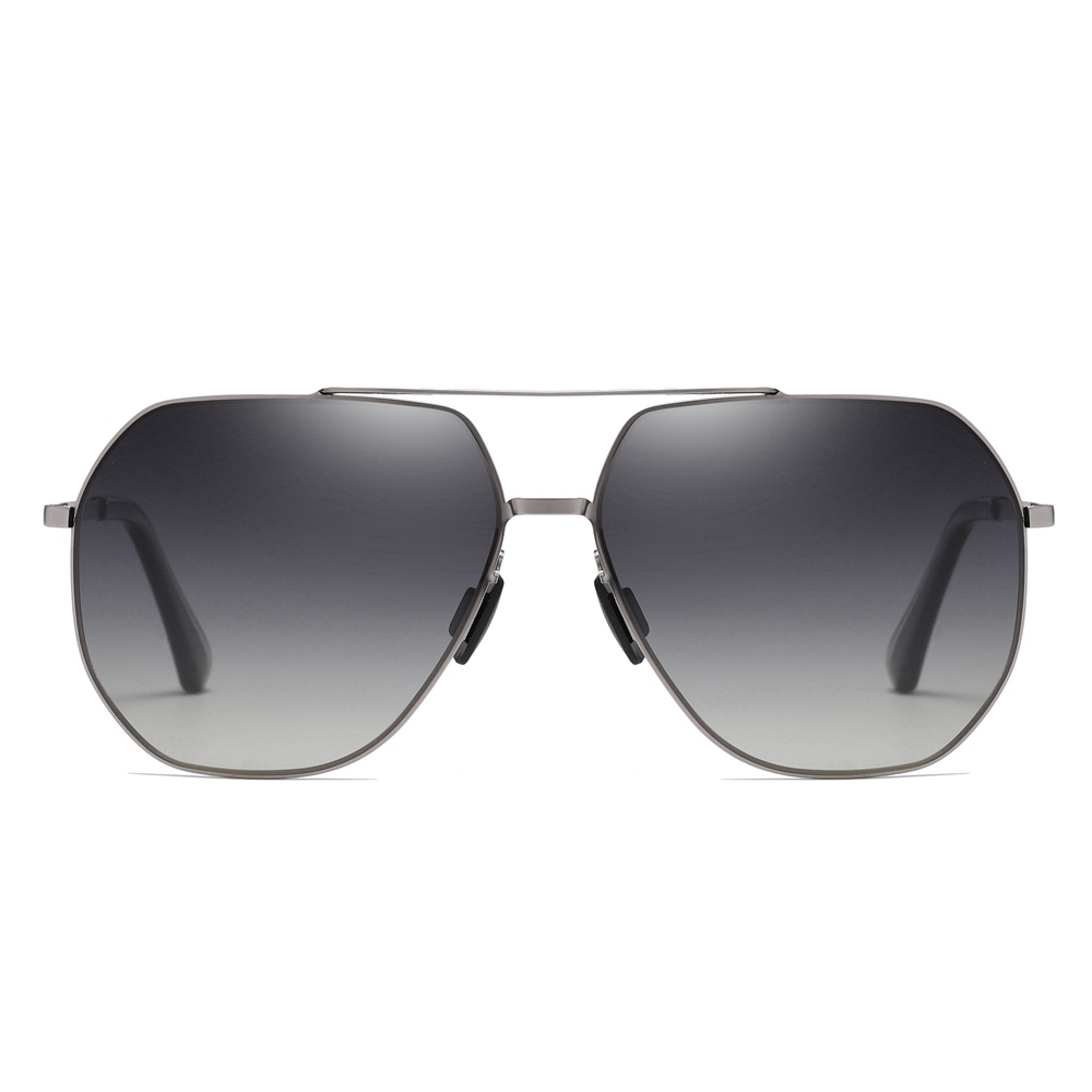 Custom Logo Stainless Steel Navigator Sunglasses for Businessmen Polycarbonate Polarized Lenses Oversized Square Aviator Sunglass Wholesale Online