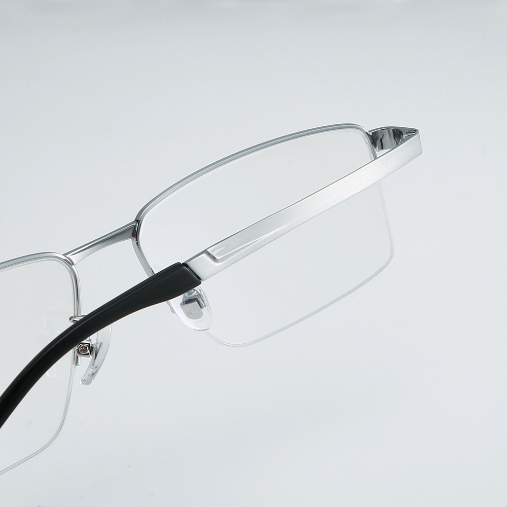 Custom Titanium Half-Rim Rectangular Optical Frame for Professional Men Office Wear Eyeglasses Business Prescription Glasses Wholesale China