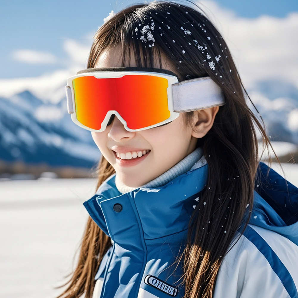 Custom Youth UV400 Mirrored Anti-Fog Double Lens OTG Snow Goggles for Skiing & Snowboarding Winter Sports Protective Eyewear Wholesale China