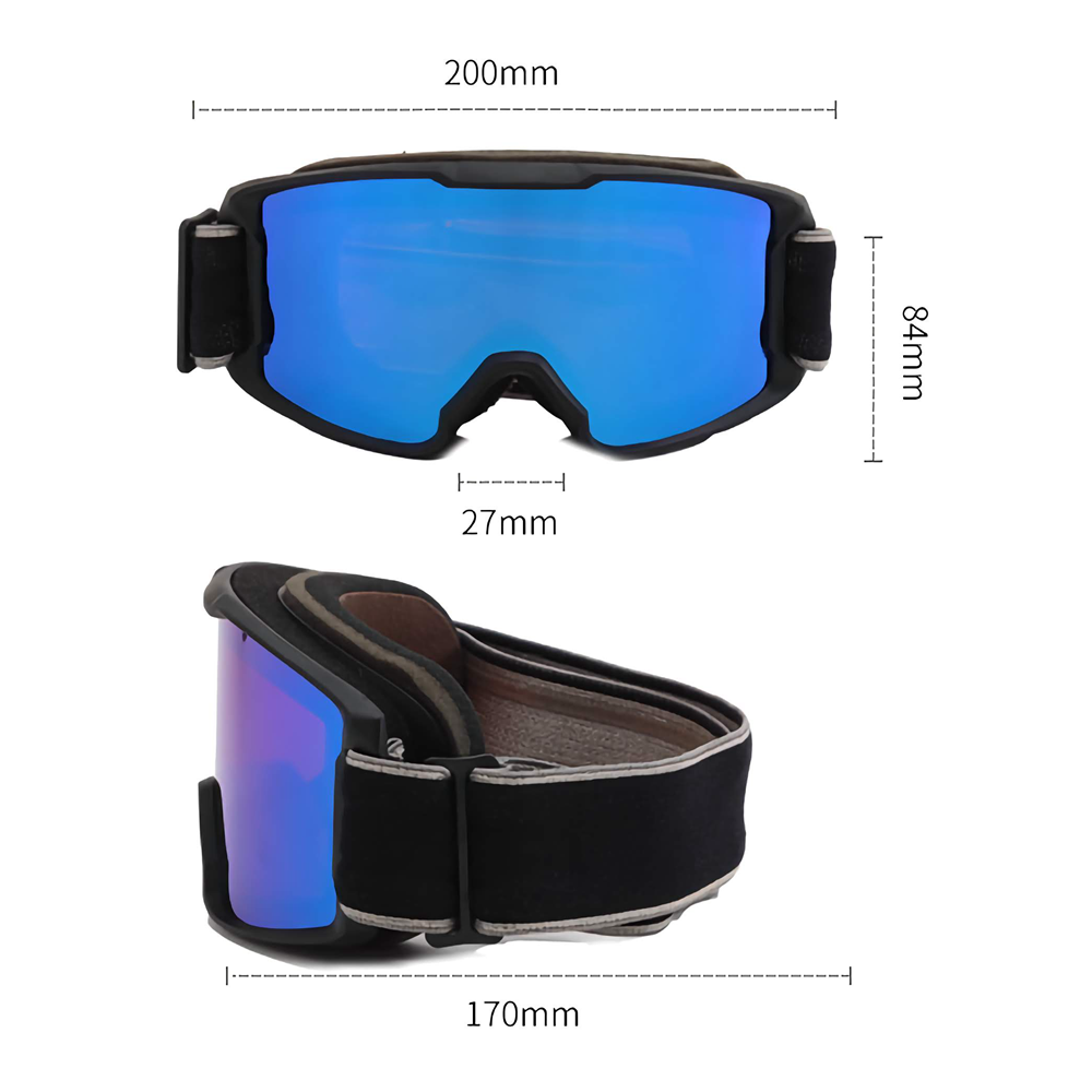 Custom Youth UV400 Mirrored Anti-Fog Double Lens OTG Snow Goggles for Skiing & Snowboarding Winter Sports Protective Eyewear Wholesale China
